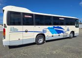 2012 Hino Melpha exterior view of the side profile.