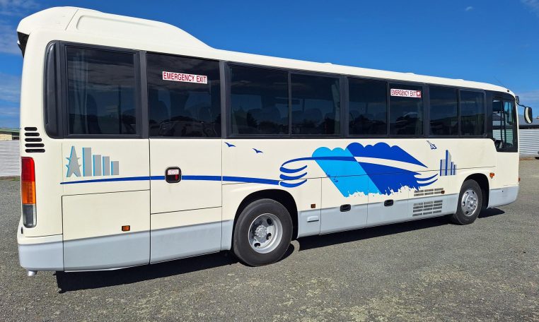 2012 Hino Melpha exterior view of the side profile.