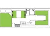 2015 Kea Horizon M721 interior floorplan showing the motorhome layout.