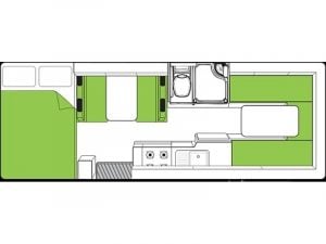 2015 Kea Horizon M721 interior floorplan showing the motorhome layout.