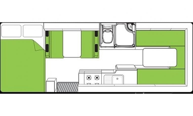 2015 Kea Horizon M721 interior floorplan showing the motorhome layout.