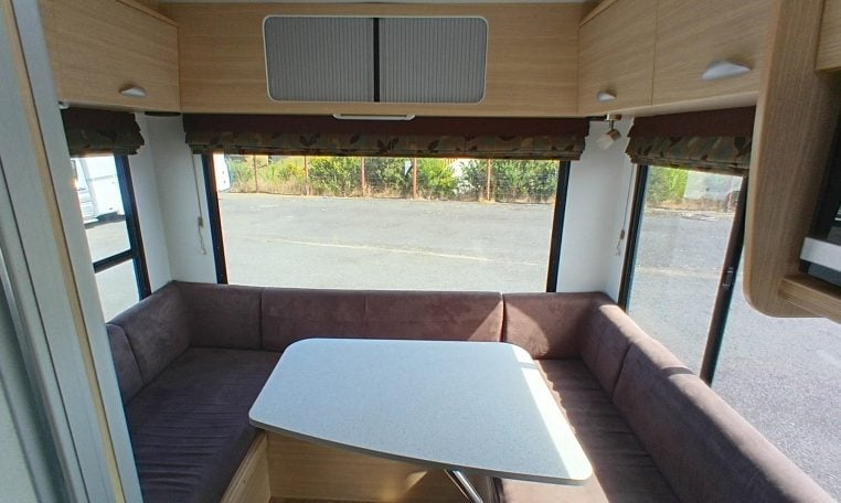 2015 Kea Horizon M721 interior view showing the rear lounge overhead storage.