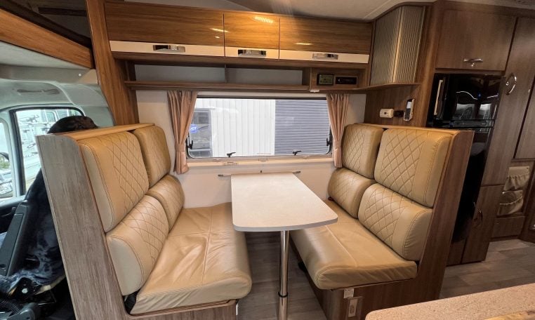 2017 Jayco Conquest FA24-1 interior view showing the spacious dinette area.