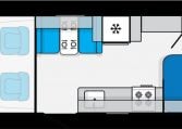 2017 Jayco Conquest FA24-1 interior floorplan showing the motorhome layout.