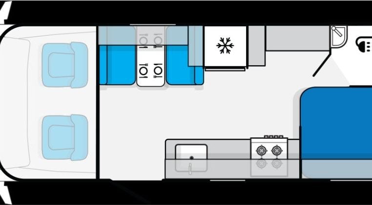 2017 Jayco Conquest FA24-1 interior floorplan showing the motorhome layout.