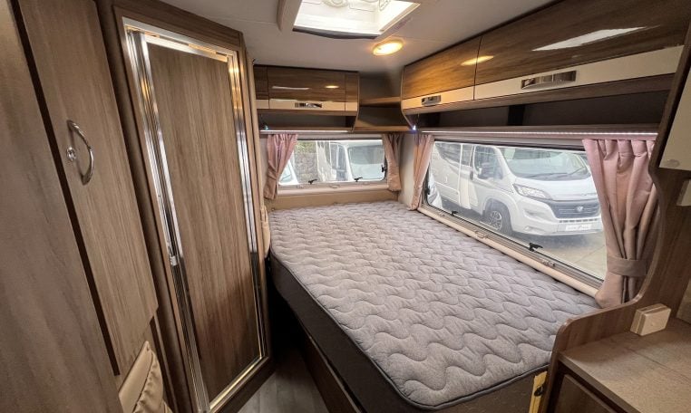 2017 Jayco Conquest FA24-1 interior view showing rear French bed.