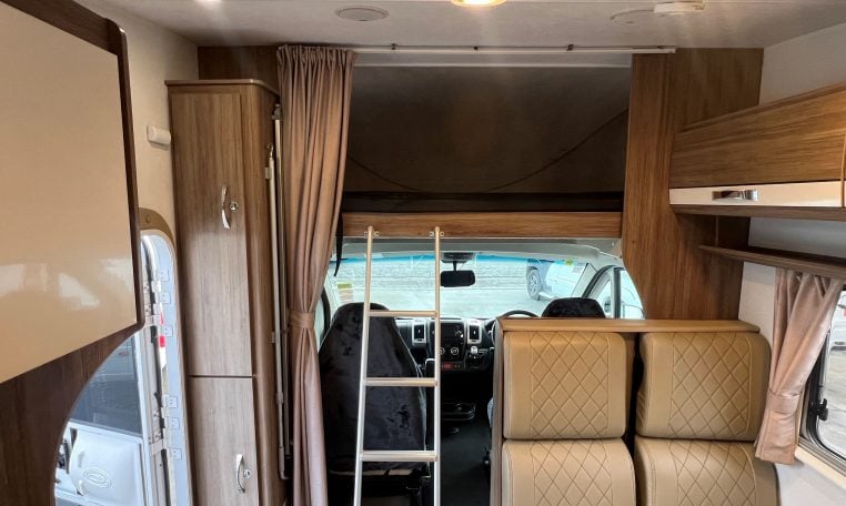 2017 Jayco Conquest FA24-1 interior view showing the ladder to the Luton bed.