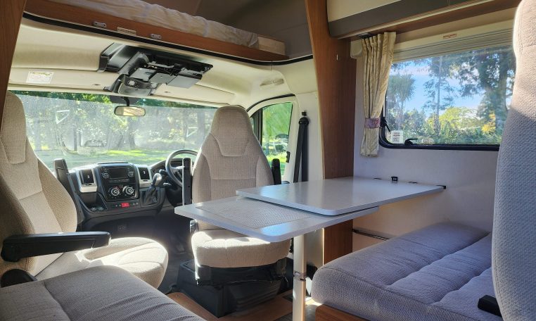 2018 Auto-Trail Imala 720 motorhome interior view showing the comfortable front dining.