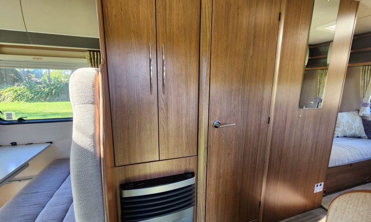 2018 Auto-Trail Imala 720 motorhome interior view showing the wardrobe.