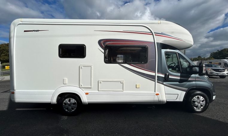 2018 Auto-Trail Tracker RS motorhome exterior side view showing the driver's door.
