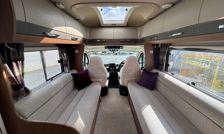2018 Auto-Trail Tracker RS motorhome interior view showing the comfortable bench seating.