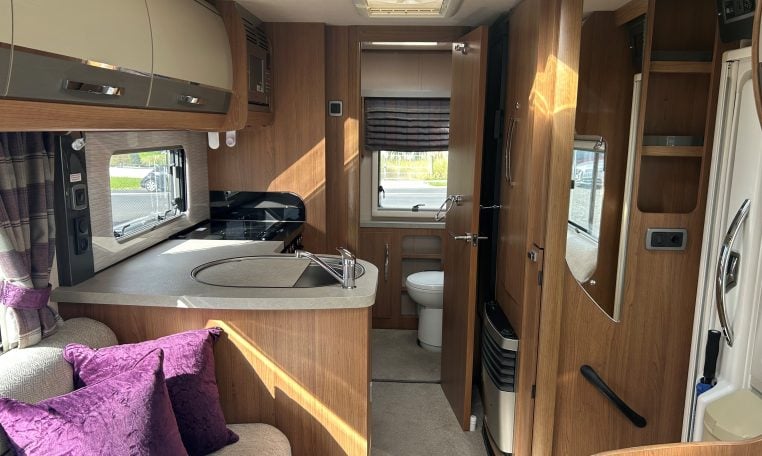2018 Auto-Trail Tracker RS motorhome interior view showing the entrance handrail.