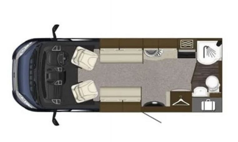 2018 Auto-Trail Tracker RS interior layout of the motorhome.