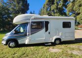 2018 Auto-Trail Tribute 715 motorhome exterior view showing the habitation door.