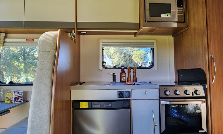 2018 Auto-Trail Tribute 715 motorhome interior view showing the kitchen.