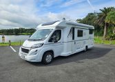 Exterior profile of the 2018 Bailey Autograph 79-4T motorhome showing side view, windows, and overall design layout.
