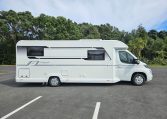 2018 Bailey Autograph 79-4T motorhome exterior showing the driver’s side profile and design.