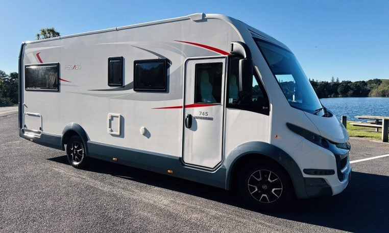 2018 Roller Team Pegaso 745 exterior showing the front driver's side.