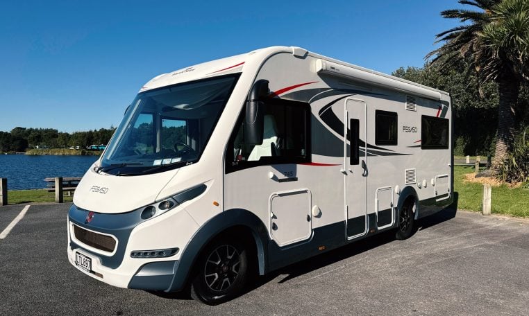 2018 Roller Team Pegaso 745 exterior showing the front passenger side.