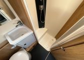2018 Roller Team Pegaso 745 interior showing the separate shower in the bathroom.