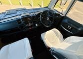 2018 Roller Team Pegaso 745 interior showing the dashboard in the front cab.