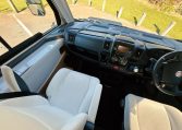 2018 Roller Team Pegaso 745 interior showing the dashboard in the front cab.