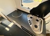 2018 Roller Team Pegaso 745 interior kitchen hob and sink closed.