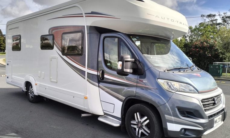 2019 Auto-Trail Frontier Delaware S exterior driver's side showing the alloy wheels.