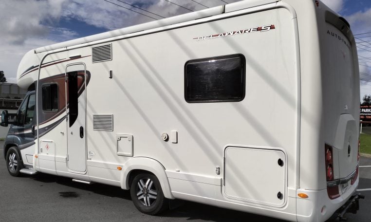 2019 Auto-Trail Frontier Delaware S exterior rear storage locker.