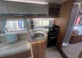 2019 Auto-Trail Frontier Delaware S interior view showing the central compact kitchen.