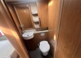 2019 Auto-Trail Frontier Delaware S interior view showing the toilet and handbasin setup.