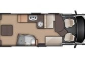2019 Burstner GMBH interior floorplan showing the motorhome layout.