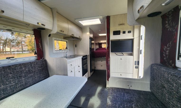 2019 Iveco Daily 50-210 interior view showing the front lounge overhead storage.