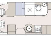 2019 Iveco Sunliner Switch floorplan showing the interior layout.
