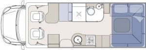 2019 Iveco Sunliner Switch floorplan showing the interior layout.