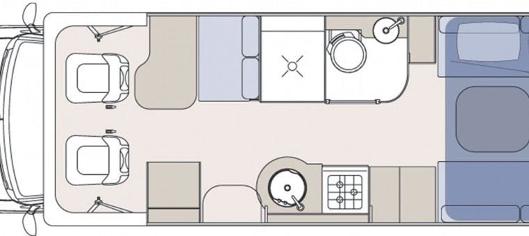 2019 Iveco Sunliner Switch floorplan showing the interior layout.