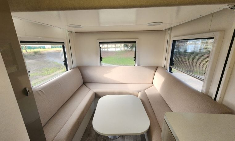 2019 Iveco Sunliner Switch interior view showing the rear lounge.