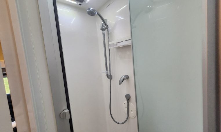 2019 Iveco Sunliner Switch interior view showing the shower.