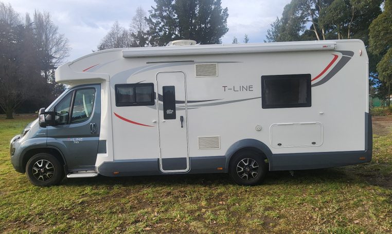 2019 Roller Team T-Line 785 exterior passenger and habitation door.