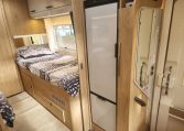 2019 Roller Team T-Line 785 interior view showing the tall fridge.