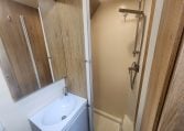 2019 Roller Team T-Line 785 interior view showing the separate shower.