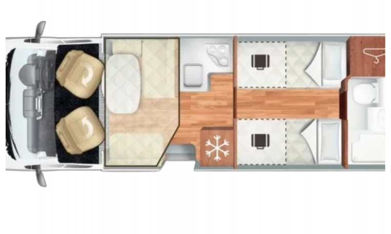 2019 Roller Team T-Line 785 interior floorplan.