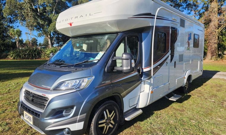 2020 Auto-Trail Delaware exterior front and habitation side.