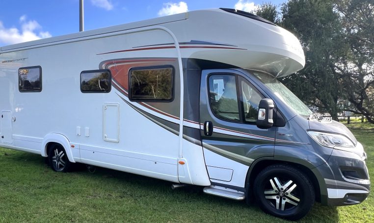 2020 Auto-Trail Frontier Delaware motorhome exterior view of the alloy wheels.