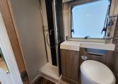 2020 Benimar Mileo 286 motorhome interior view of the bathroom showing the shower.