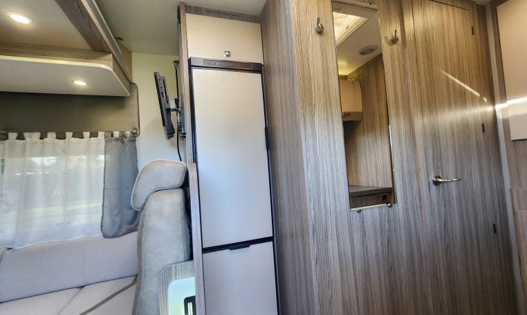 2020 Benimar Mileo 286 motorhome interior view showing the fridge.