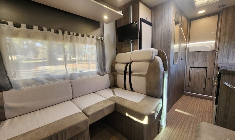 2020 Benimar Mileo 286 motorhome interior view showing the living area layout.