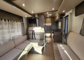 2020 Benimar Mileo 286 motorhome interior view showing the passenger seatbelts in the front lounge.
