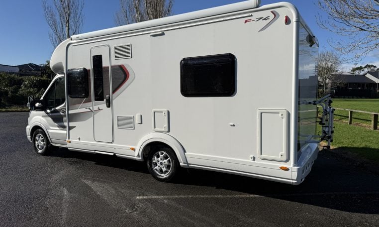 2021 Auto-Trail F-Line F74 exterior view showing the awning.