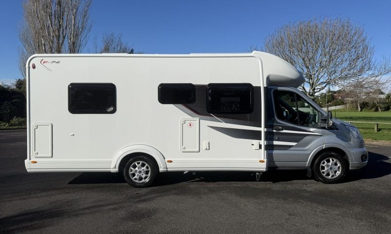 2021 Auto-Trail F-Line F74 exterior view showing the driver's side.